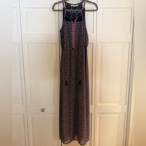 Daniel Rainn Black and Pink Maxi Dress